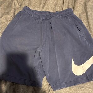 Nike Dark Blue Shorts with Cream Logo